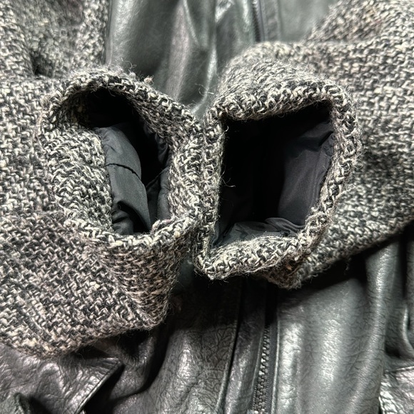 Vintage Winlit Grey Black Wool Leather Jacket Size 11/12 - Picture 11 of 12